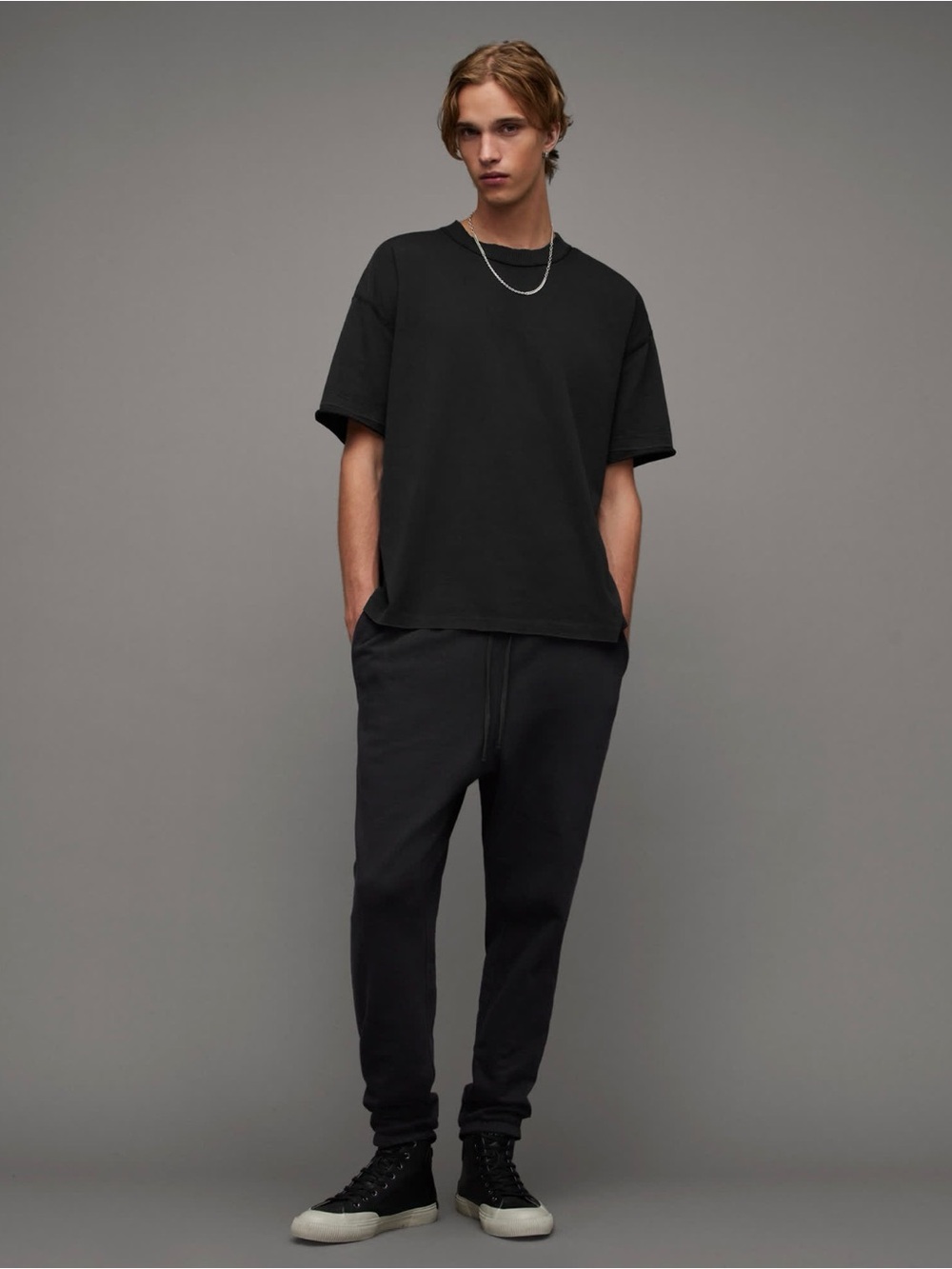 AllSaints Finley Cuffed Sweatpants Black Ramskull Joggers Men’s M